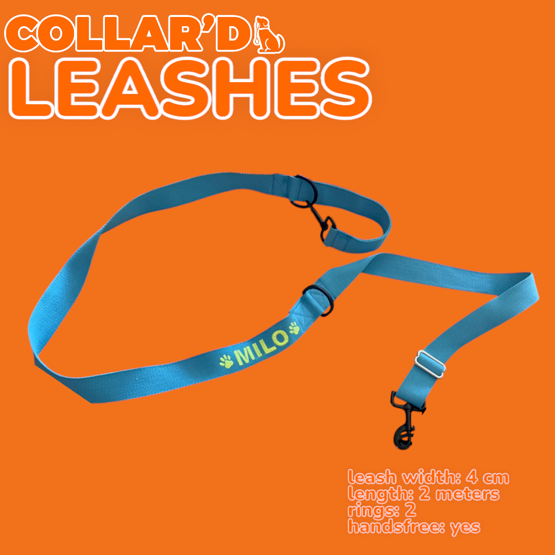 EMBROIDERED PERSONALIZED DOGS LEASH - 4 CM WIDTH