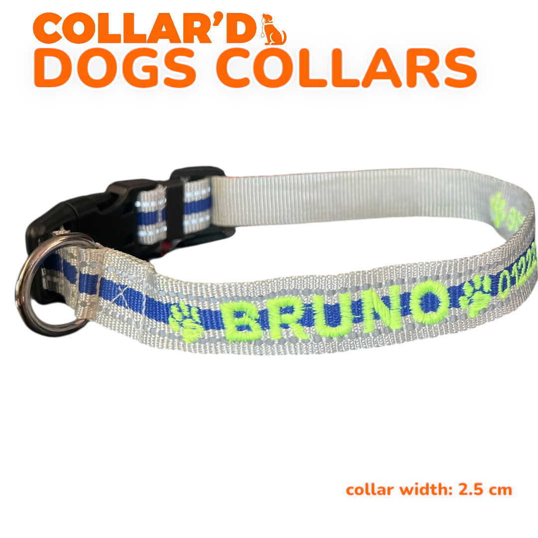 DOGS COLLARS WITH REFLECTIVE BORDERS